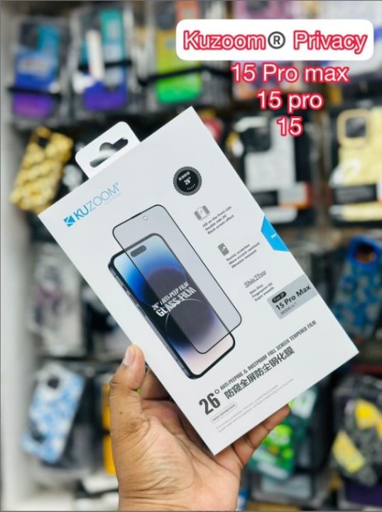 Kuzoom%2026%C2%B0%20Privacy%20Dustproof%20Full%20Screen%20Tempered%20Film%20for%20iPhone%2015%20Pro%20Max%20/15%20Pro%20/15%20/%2014%20Pro%20max%20%20/%2013%20Pro%20max%20/12%20pro%20max%20-%20Image%202