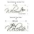 'Welcome To Our Home' Text Patterns Wall Sticker Home Decor Living Room Decals Wallpaper Bedroom Decorative Butterfly Stickers. 