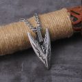 Odin's Spear Gungnir Viking Necklace For Men with Rune Symbol Raven’s of Odin LabradoriteNorse Mythology,Pagan Jewelry with box. 
