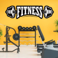 Wall Stickers Fitness Art For Gym Home - Black - Removable Sticker.