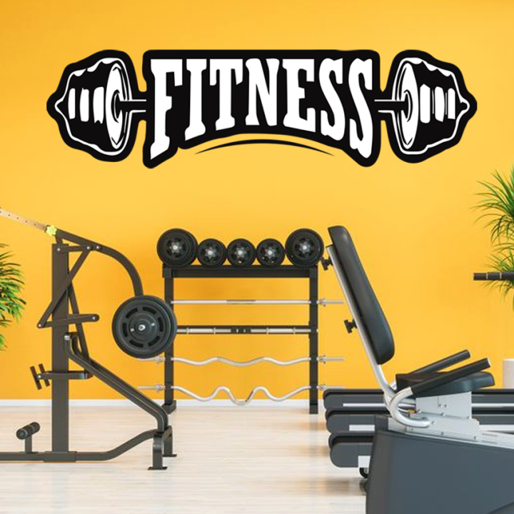 Wall Stickers Fitness Art For Gym Home - Black - Removable Sticker