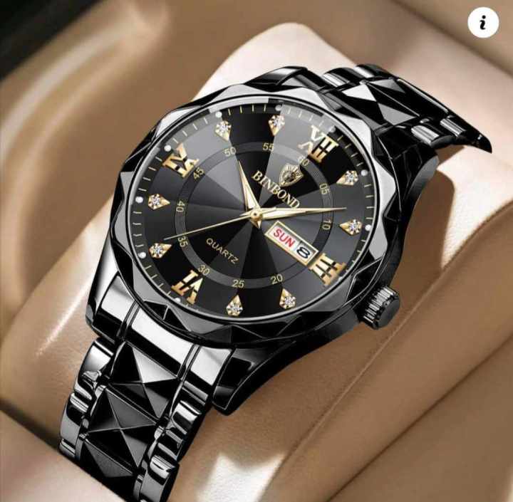 Binbond New Collection POSHI Sale New Top Waterproof Watch Men Business Japan Quartz Dual Calendar Premium Quality Stainless Steel Luxury Gold Watches For Men