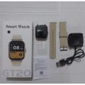 GT20 Smart Watch Waterproof Calling Option Big Display - Gold. 