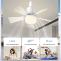 Socket Fan Light with Remote, Ceiling Fan with 3-Speeds, Dimmable LED, E27 Base, Cordless Light Socket Fan Easy Install. 