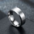 Stainless Steel Black Charms Rings Men Wedding Ring Engagement Ring 8mm Simple Men Ring Smooth Fashion Jewelry. 