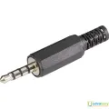 4 Pole Headphone Jack Plug Male 3.5mm 4 Pin Stereo Audio Headphone Jack Connector Earphone Plug For Mobile Phone Computer Laptop Desktop PC MP3 Video Cables. 