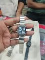 Inspired by CN high quality New Square Stainless Steel Analog Watch For Women Silver-gold-With Smart Box.
