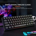 K620 Mini Gaming Mechanical Keyboard 61 Keys RGB Hotswap Type-C Wired Gaming Keyboard PBT Keycaps 60% Ergonomics Keyboards. 