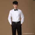 Dress Men's Long Men's Shirt Men's Bow Tie Wedding Shirt Dance Chorus Shirt Best Man White Performance Sleeve Table -︰.