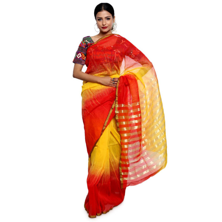 Half Silk Jamdani Saree Without Blouse Piece.