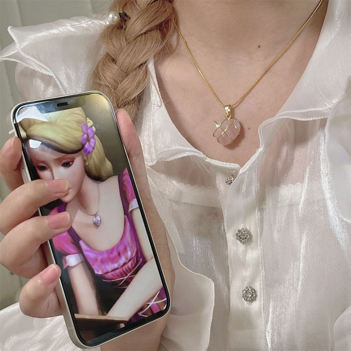 Fashion Heart Necklace Castle Necklace For Women Girls Rose