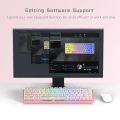 Womier WK68 60% Pink Gaming Mechanical Keyboard Mini RGB Keyboard Hot-Swappable Keyboard Wire Pudding PBT Keycap Red Switch. 