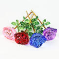 Handcrafted  Glass Rose Durable Transparent Double Rose Valentines Day Gift Gift Boxed  Valentines Day Rose for Valentine's Day Birthday Present Girlfriend Gift Home Decor Romantic Surprise. 