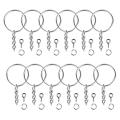 FashionApple 150pcs Key Ring with Chain Split Jump Rings with Screw Eye Pins DIY Keychain. 