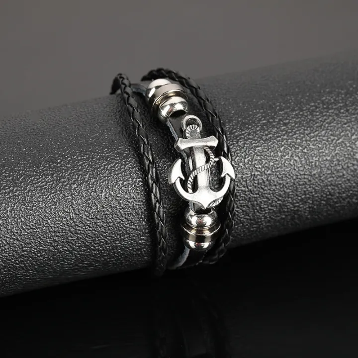 Black%20Braided%20Men%20Leather%20Bracelet%20Stainless%20Steel%20Magnetic%20Buckle%20-%20Image%203