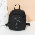 White Picture Print Mini Backpack Crossbody Bag for Teenage Girl Women Shoulder Phone Purse Korean Style New Trendy Female 2023. 