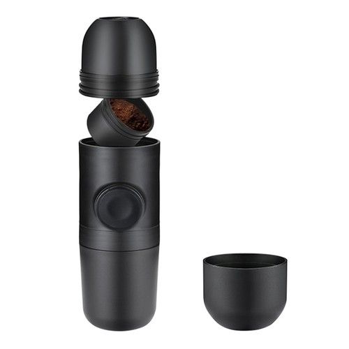Portable Espresso Machine Manual Mini Coffee Maker Black