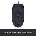 Logitech B100 Wired USB Mouse, 3-Buttons, Optical Tracking, Ambidextrous PC / Mac / Laptop - Black. 