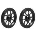 2X Folding Bike Easy Wheel for Aluminum Alloy Easywheel Ultralight Sealed Bearing Push Wheels ,Black. 