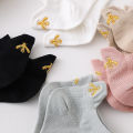 Spring-Summer New Type Women's Cartoon Bee Boat Socks Cotton Socks Women's Embroidery Cartoon Socks.