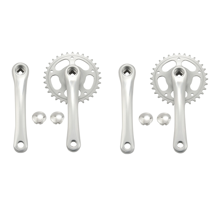ICQURBT 2X Bike Crankset Bicycle Chainring Pedals 32T Crank 165mm Single Speed Bike Chainwheel