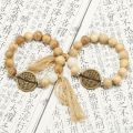Xiaohongshu has the same milky wood beads, mountain ghosts, spending money, bracelets, retro literary temperament, versatile, hand-knitted niche design. 