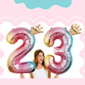 【Lejia】1pc 32Inch Number Foil Balloon Crown Figure 0-9 Birthday Kids Birthday Decoration Ball Supplies. 