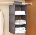 3 Layer Foldable Hanging Cloth Storage Organizer, Hanging Cloth Organizer With Drawers..