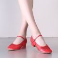 Dancing Shoes Performance Shoes Mid-Heel Shoes Buckle2023Spring and Summer New Shallow Mouth Patent Leather Korean Style Versatile Dancing Shoes Women.
