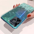 For Realme Note 50 4G Case Glitter Bling Sequins Starry Sky Transparent Soft Full Stars Moon For Realme Note 50 Back Cover.