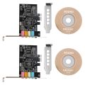 2X PCIe Sound Card 5.1, PCI Express Surround 3D Audio Card for PC with High Direct Sound Performance & Low Bracket. 