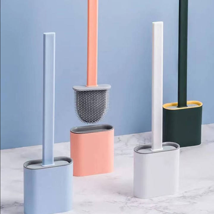 Wall Mounted Detachable Water Tight Silicone Toilet Brush,Which Can Be Installed In Combination