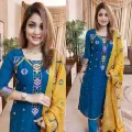 Pure Cotton New Exclusive Unstitched Screen Print Fashionable and Comportable Three Pics for Women - Dress For Girls - 3 Pice Dress - Three Piece - 3 Pice Dress. 
