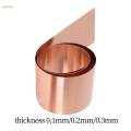 Copper Sheet Roll Thin Cu for Electricity DIY Projects Contractors 0.1mm.