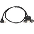 Mini USB 5 Pin Male Left Angeled to USB 2.0 B Female Printer Panel Mount Cable. 