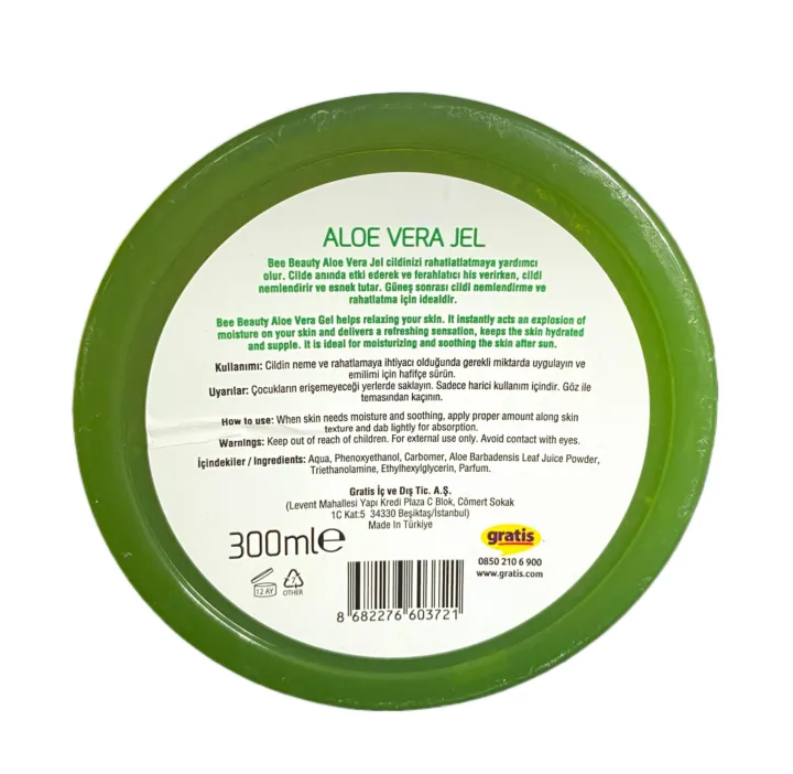 Bee%20Beauty%20Aloe%20Vera%20Soothing%20Gel%20Moisturizing%20and%20Soothing%20Effective%2098%25%20Turkish%20Product%20300ml%20-%20Image%206