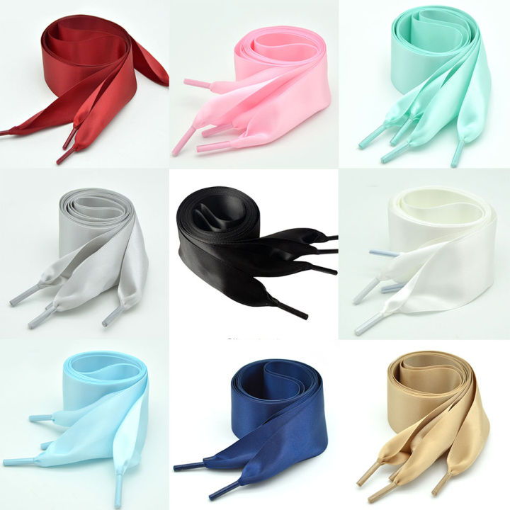 110cm%20Flat%20Satin%20Silk%20Flat%20Shoelaces%20Sweet%20Women%20Girls%20Ribbon%20Shoe%20Laces%20Sneakers%204cm%20Wide%20Smooth%20Shoe%20Strings%20Cordones%20Zapato%20-%20Image%204