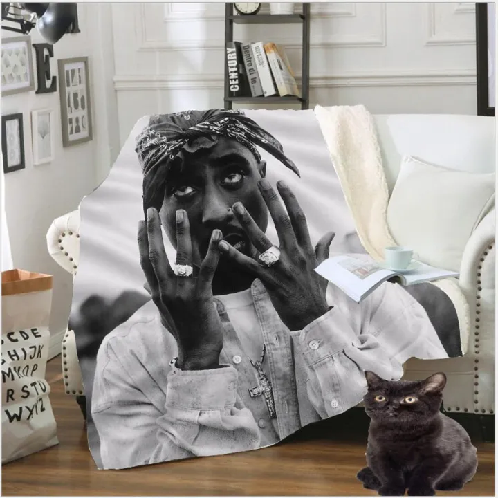 2pac Tupac Fleece Blanket Plush 3d Printed for s Sofa Sherpa Fleece Bedspread Wrap Throw Blanket style-6