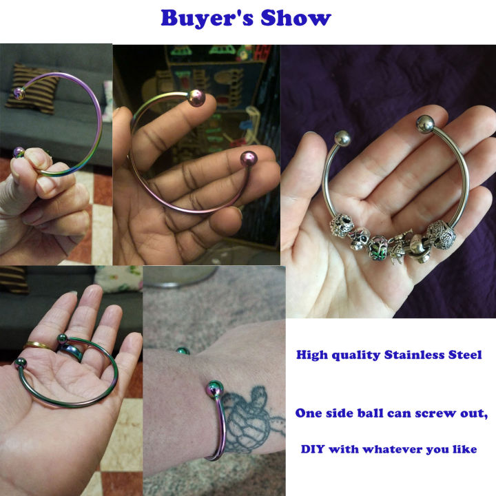316L%20Stainless%20Steel%20Bangle%20Bracelet%20Screw%20End%20Ball%20Cuff%20Charm%20Beads%20DIY%20Jewelry%20for%20Women%20Men%20-%20Image%204