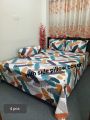 luxury panel cotton double size twill panel bed sheet size (7×8) feet King size A with two pillow cover.