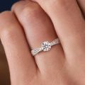 KNB 0.5CT Luxury Moissanite Elegant Wedding Bow Knot Rings for Women 925 Sterling Silver Brilliant Diamond Bridal Fine Jewelry. 