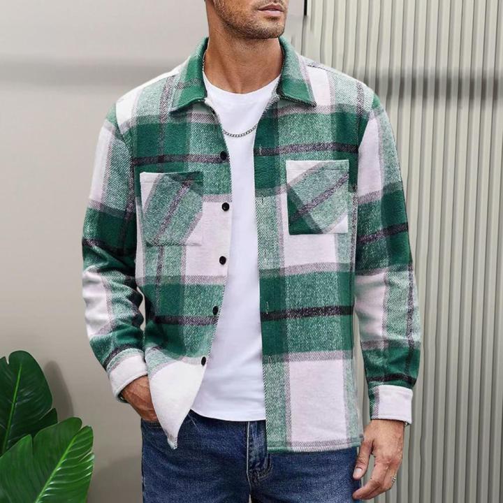 Men%20Vintage%20Shirt%20Jacket%20Men's%20Plaid%20Print%20Shirt%20Coat%20Casual%20Button%20Down%20Jacket%20with%20Long%20Sleeve%20Fleece%20Shacket%20for%20Autumn%20-%20Image%205