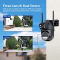 6K 12MP WiFi Security Camera Three Lens 8X Zoom PTZ Outdoor Camera Auto Tracking 4K 8MP Video Waterproof Surveillance CCTV iCSee. 