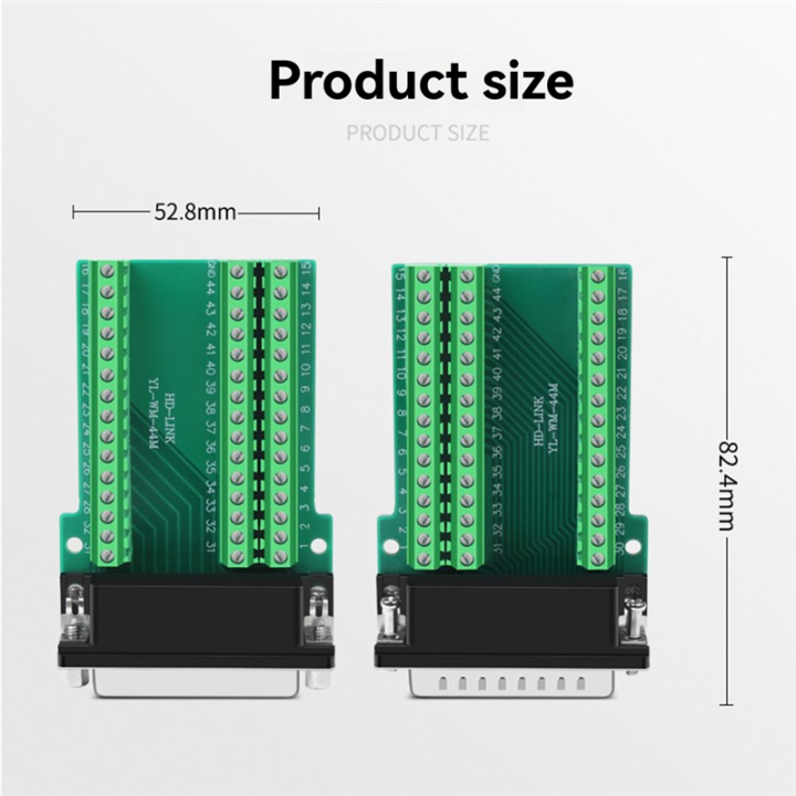 Industrial%20HDB44%20Solderless%20Connector%203%20Rows%20D-SUB%2044%20Pin%20Female%20P-Hole%20Plug%20Breakout%20Terminal%20Board%20Adapter%20(with%20Case)%20-%20Image%202