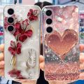 Case For Samsung Galaxy S24 Plus / S24 2024 Cute Flower Cat Phone Bumper on Samsung S 24 S24plus 5G Soft Silicone TPU Back Cover. 
