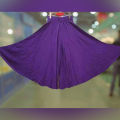 Women Solid Regular Linen Purple Skirt Palazzo. 