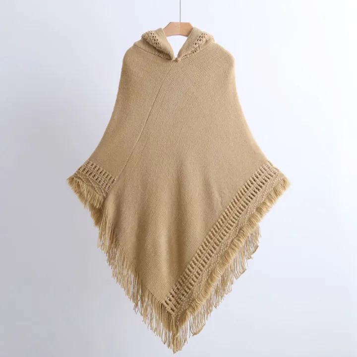 Women's%20Hooded%20Shawl%20Autumn%20and%20Winter%20Loose%20Tassel%20Shawl%20Cape%20Scarf%20Dual-Use%20Sweater%20Coat%20Batwing%20Shirt%20plus%20Size%20Women's%20Clothing%20-%20Image%203