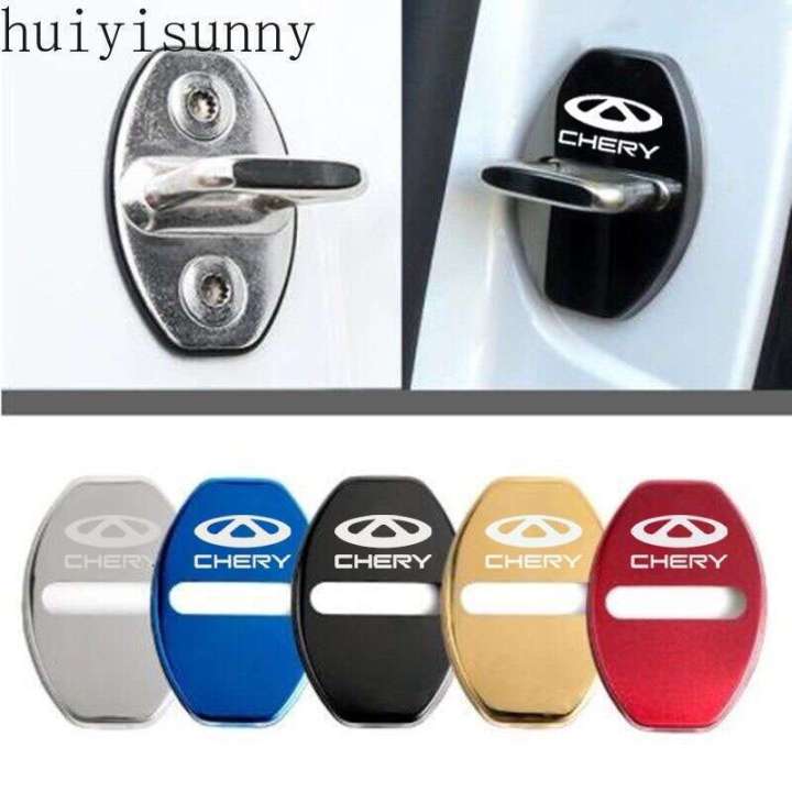 Huiyisunny 4Pcs Metal Car Door Lock Covers Sticker Emblem Decal For Chery Arrizo Tiggo 8 7 6 4 5x Pro Omoda 5 FX Fulwin Face QQ Accessories