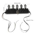 Goth Witch Headpiece Goth Headband Black Queen Tiaras baroque Black Queen Gothi Halloween. 