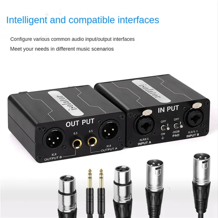 TWEXQNY%204X%20GX200%20Audio%20Isolator%20Dual-Channel%206.5%20XLR%20Mixer%20Audio%20Isolator%20Current%20Sound%20Noise%20Mixer%20Microphone%20Common%20Ground%20-%20Image%203